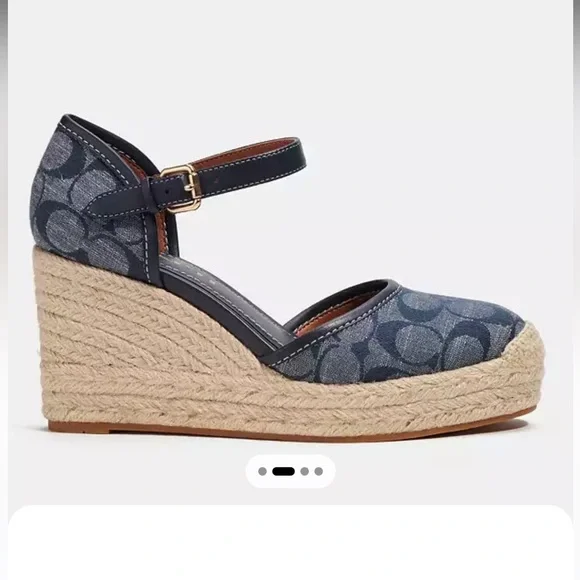 Coach Raine Signature Denim Espadrilles Size 7 NIB - Picture 2 of 3